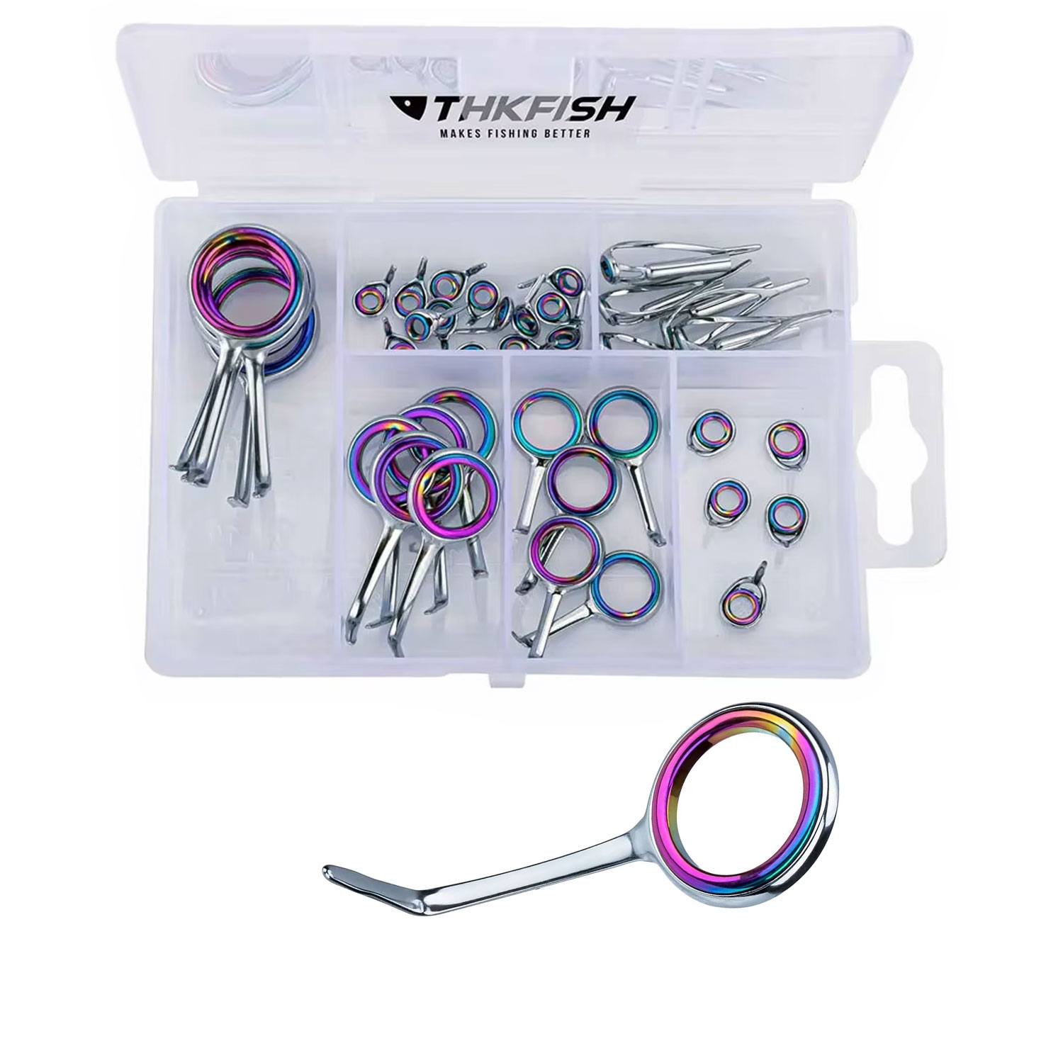 Fishing Rod Tip Replacement - 40 adet renkli olta kılavuzları halka