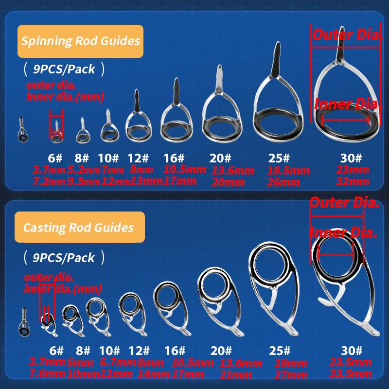 9 adet olta kılavuzları halka  - Fishing Rod Building Kit incelemesi ve fiyatı